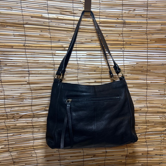 Born Black Leather Shoulder Bag with Ring Detail - Picture 2 of 8